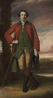 Charles Blair in a frock (c. 1761-66), a coat with a flat collar. Charles Blair (detail of The Honorable Henry Fane (1739-1802) with Inigo Jones and Charles Blair.jpg