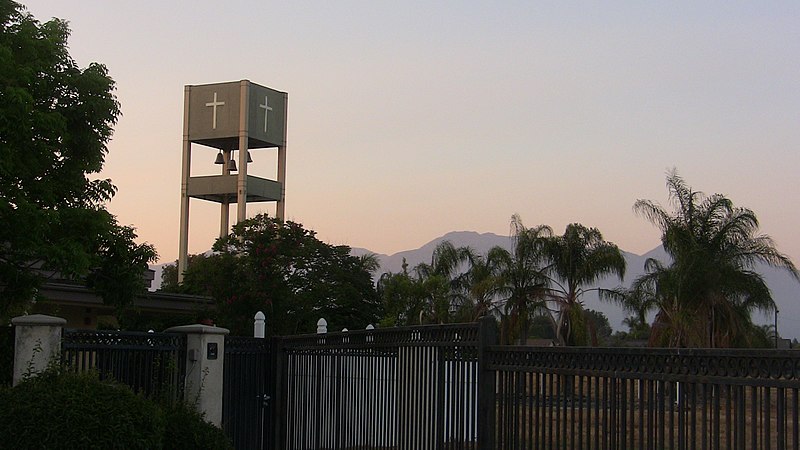 File:Chino Seventh-day Adventist Fellowship Cross Tower at Sunset.jpg