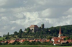 View of Colmberg with Colmberg Castle and Church of Saint Ursula