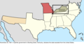 Map of the change to the Confederate States on November 20, 1861.