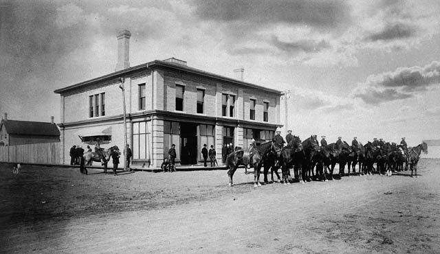 The Regina Court House during Louis Riel's trial in 1885. He was brought to Regina following the North-West Rebellion.