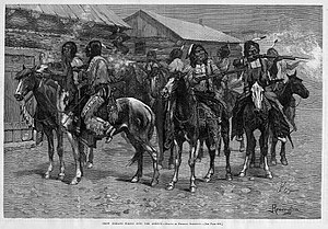 Crow indios disparando contra la agencia 1887.jpg