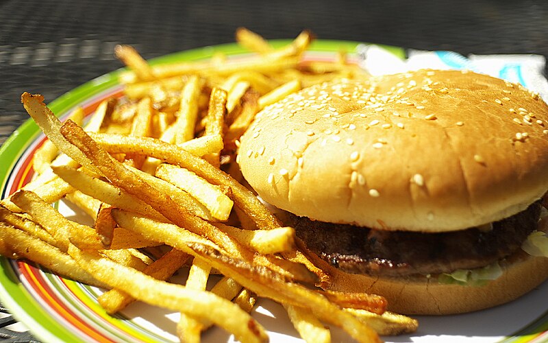 File:Crown Burger Plus hamburger and fries.jpg