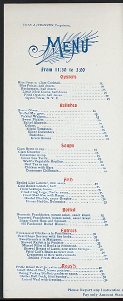 File:DAILY MENU - 11;30 T0 3;00 (held by) GERMAN RESTAURANT & BUFFET (at) "137 E. MADISON ST. CHICAGO, IL." (REST;) (NYPL Hades-273371-4000008950).jpg