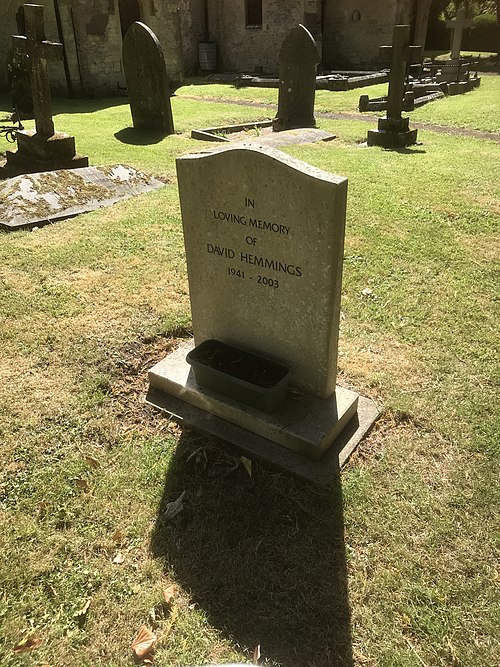 Hemmings' grave in St Peter's Church, Blackland, Wiltshire