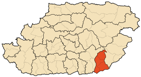 Localizarea districtului în cadrul provinciei