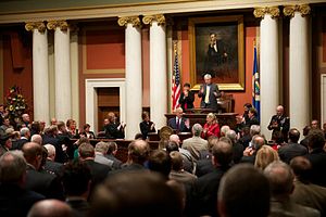 Governor Dayton delivering the 2013 State of the State Address, February 6, 2013. Dayton 2013 SOTS.jpg