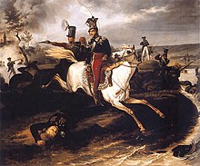 The death of Jozef Poniatowski, Marshal of the French Empire, at the Battle of Leipzig Death of Poniatowski.jpg