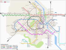 Map of the Delhi Metro network Delhi metro rail network.svg