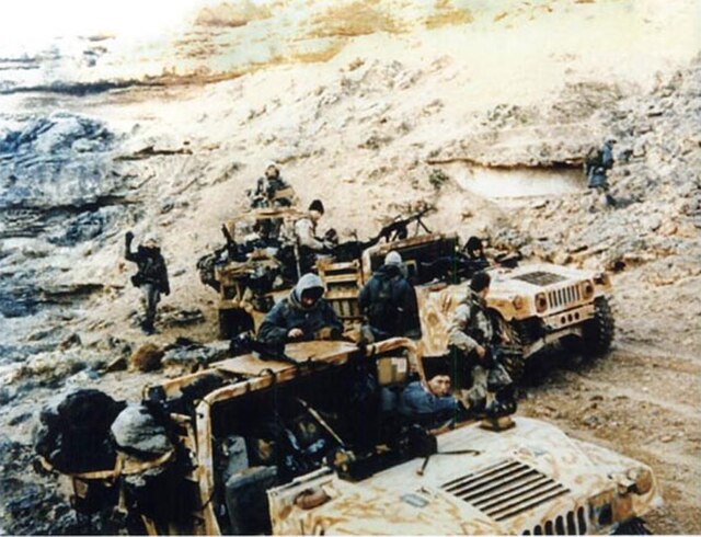 Delta Force operators, pictured deep behind Iraqi lines during the 1991 Gulf War