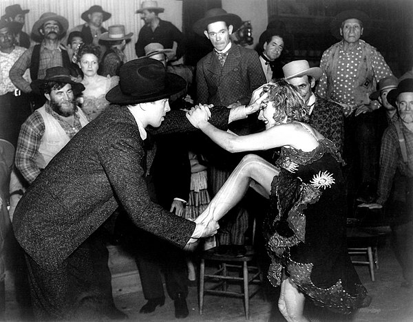 James Stewart and Marlene Dietrich in Destry Rides Again (1939)