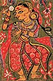 Dancing women depicted in three-piece attire, Kalpa Sutra manuscript 1375 CE.