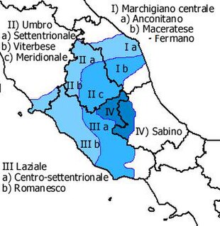 Nel sistema dei dialetti centrali il dialetto anconitano fa parte della zona 1-a (marchigiano centrale, anconitano)