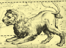 People have interpreted patterns and images in the stars since ancient times. This 1690 depiction of the constellation of Leo, the lion, is by Johannes Hevelius. Dibuix de Leo.png