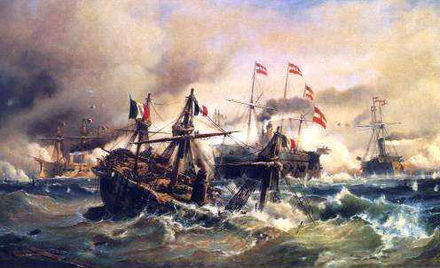 The naval Battle of Lissa, 20 July 1866