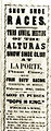 Hiihtokilpailun mainos Kaliforniassa (1869)
