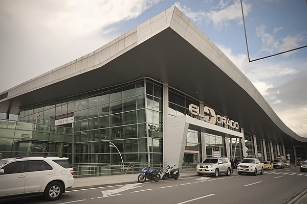 Main entrance for domestic departures at El Dorado International Airport