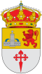 Escudo de Fuentes de León (chorros de agua de azur, leon todo de gules).svg
