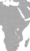 Location map for Eswatini and Israel.