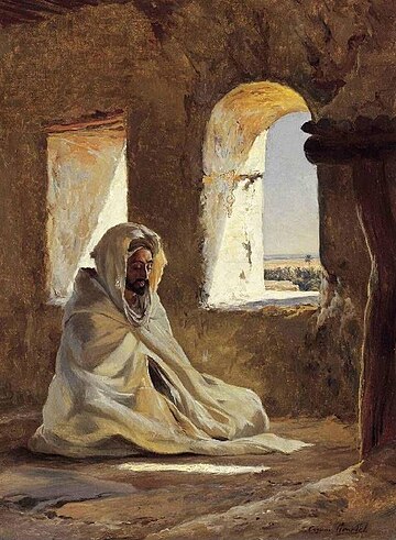 An Algerian Sufi in Murāqabah. La prière by Eugène Girardet.