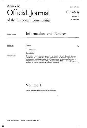 European Inventory of Existing Commercial Chemical Substances (EINECS)