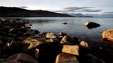 Lake Tekapo in the evening.