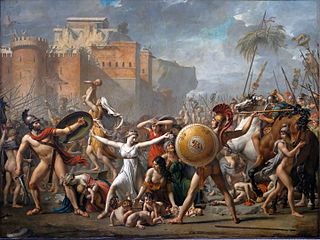 <i>The Intervention of the Sabine Women</i> Painting by Jacques-Louis David