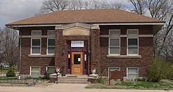 Fairfield, Nebraska library from W 1.JPG