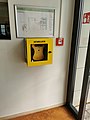 25 September 2021 (according to Exif data) File:Feuermelder, Defibrillator und Fluchtplan im Brauhaus Distelhausen 2.jpg