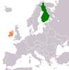 Location map for Finland and Ireland.