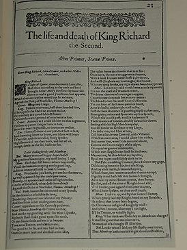 Texto de "Ricardo II" en el Primer Folio