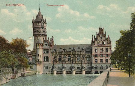 Flusswasserkunst Hannover historisch Postkarte Leine 1900