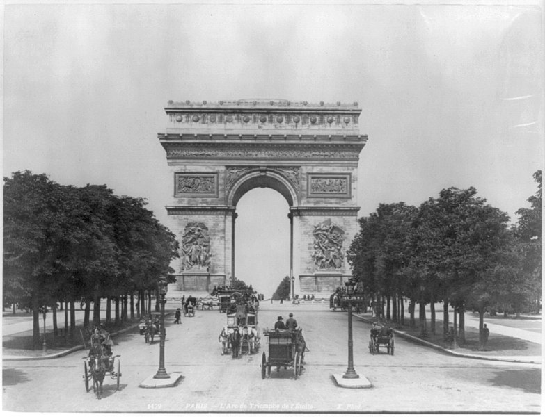 File:France - Paris - L'Arc de Triomphe de l'Etoile; variety of horse-drawn vehicles on Champs Elysee LCCN2001705755.jpg