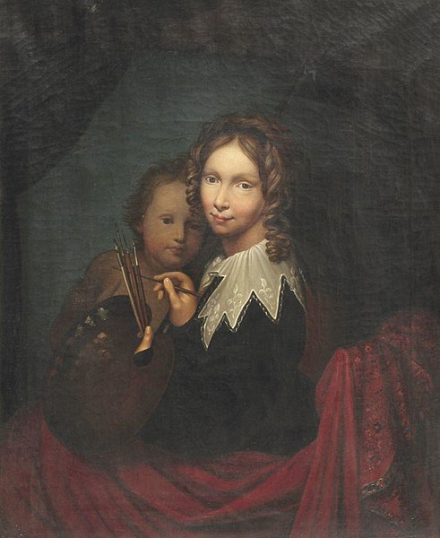 File:Friedrich Bury - Kurprinzessin Auguste die Sixtinische Madonna kopierend.jpg