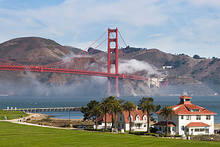 The Old Coast Guard Station and Golden Gate Bridge