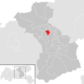 Poloha obce Gallzein v okrese Schwaz (klikacia mapa)