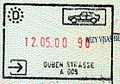 Entry stamp for road travel, issued at Guben