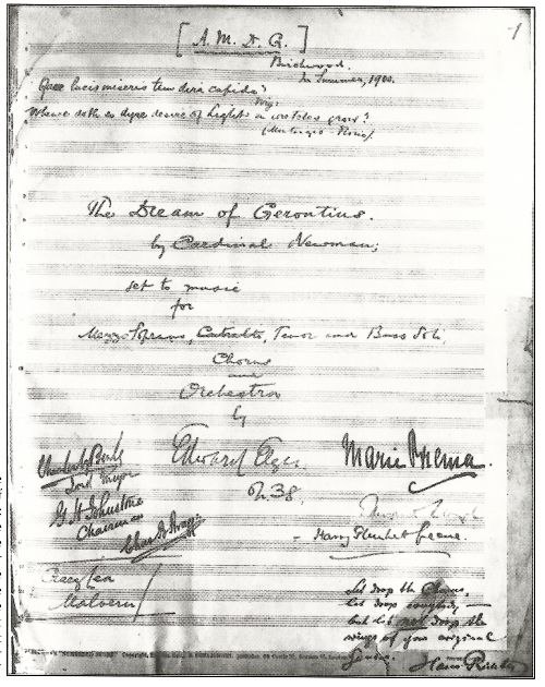 Manuscript score, signed by the composer and the performers of the premiere