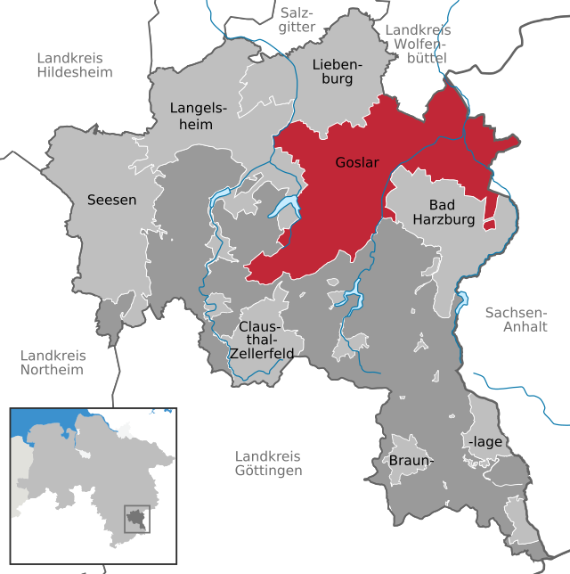 Poziția localității Goslar