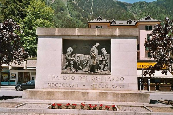 Monument to the workers—mostly Italian—who died in Switzerland during the construction of the Gotthard Tunnel