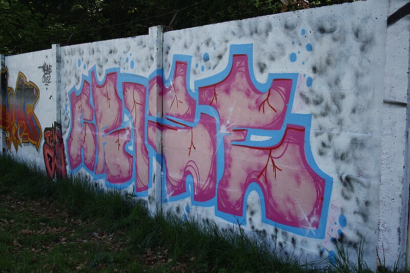 File:Graffiti 5 on legal wall of PBS (2009) in Třebíč, Třebíč District.jpg