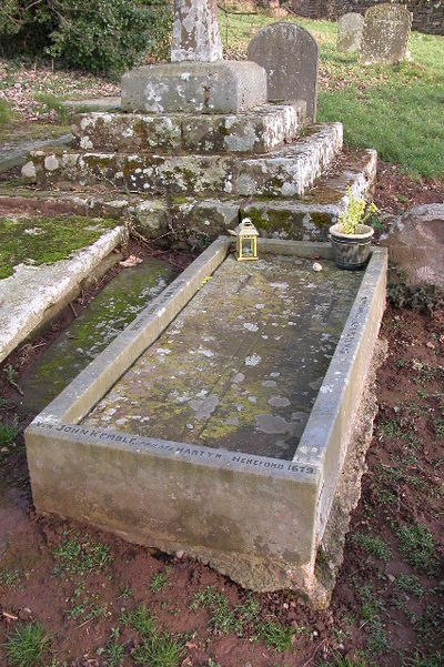 Roman Catholic martyr St. John Kemble's grave in the Herefordshire village of Welsh Newton.