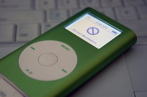 English: Green Ipod Mini.