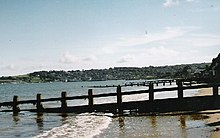 Timber groyne from Swanage Bay, UK Groynes, Swanage Bay - geograph.org.uk - 49755.jpg