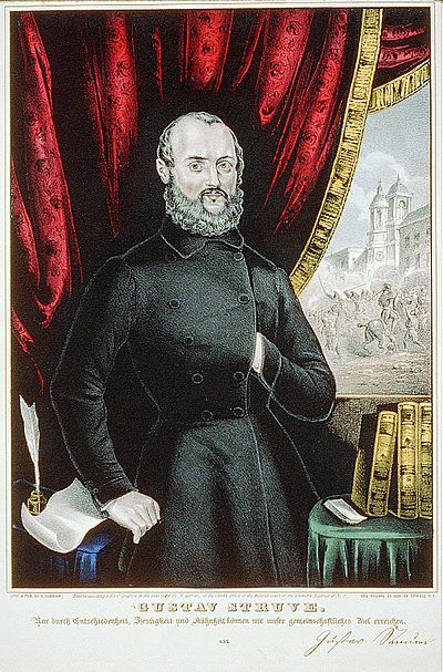 Gustav Struve, German revolutionary and a leading figure in the initial stage of the German vegetarian movement.