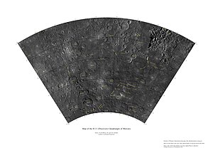 Discovery quadrangle as mapped by the MESSENGER spacecraft (2021) H-11 Discovery quadrangle.jpg