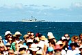 English: Not often you see an Adelaide Class frigate just off Cottesloe. According to the interwebs off for a deployment in the Middle East, probably a coincidence!