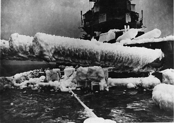 HMS Anson while on Russian convoy duty