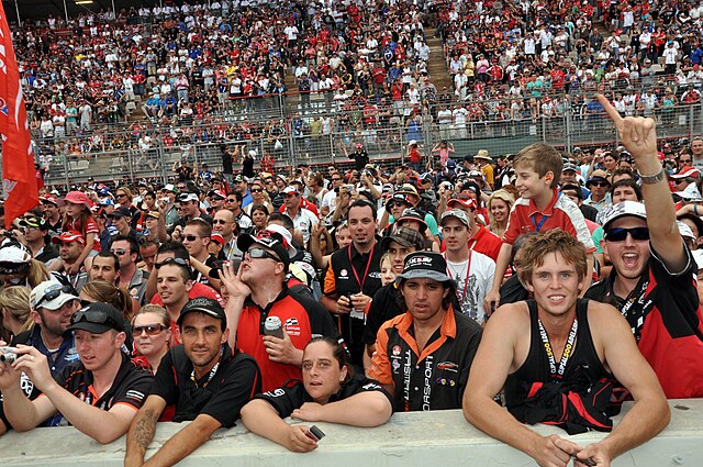 Crowd on the circuit after a race in 2010.