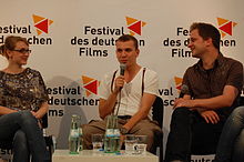 Lars-Gunnar Lotz (rechts) beim Filmgespräch zu Schuld sind immer die anderen, Festival des deutschen Films 2012 in Ludwigshafen